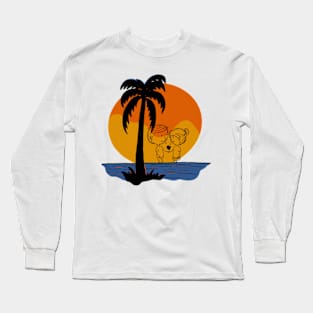 Romantic Sunset. A Couple Embracing the Setting Sun.sunset, romantic, couple, embracing, setting sun Long Sleeve T-Shirt